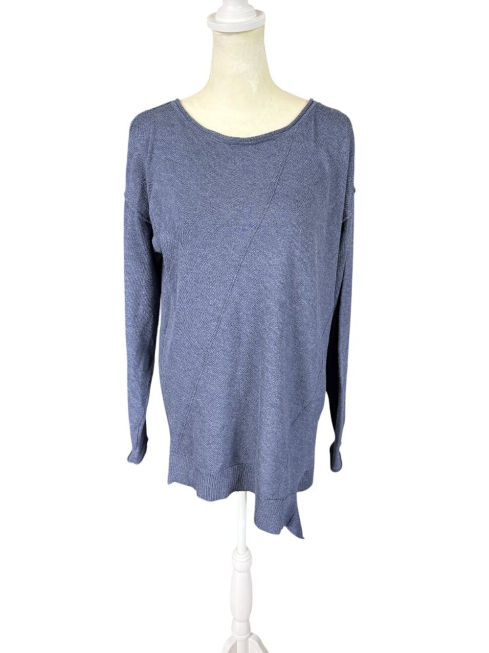 Verve ami blue long sleeve pullover stretchy soft top women's size medium